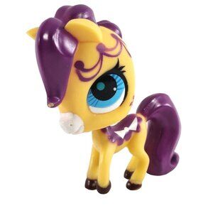 Littlest Pet Shop LPS Purple Tan Horse Pony Replacement Animal Pet Hasbro Toy